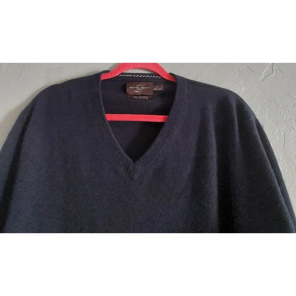 BLACK  BROWN 1826 Sweater Men Size L/G,100% Cashmere,Blue Marine, Very Soft,good